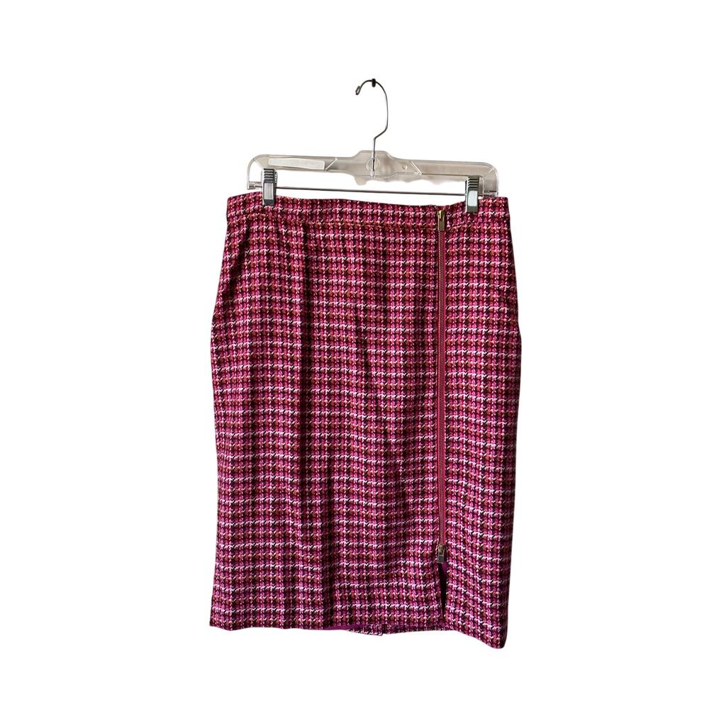 Talbots Pink/Red Wool Blend Zippered Pencil Skirt- Women's Size 10 NWT Career